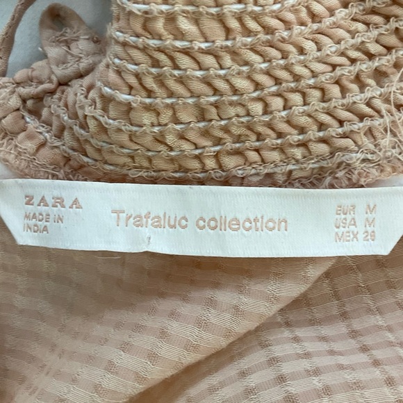 Zara Trafaluc Collection Blush Embroider. Floral Blouse Shirt, Size Medium - Picture 2 of 10